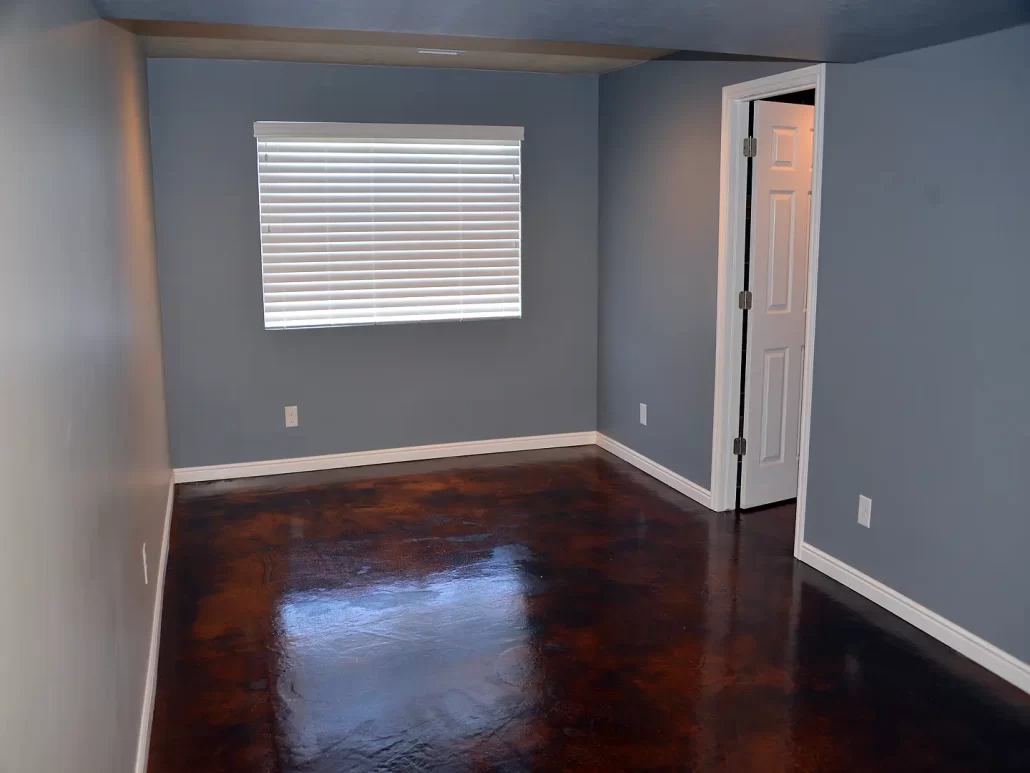 Spanish Fork Utah Basement Finishing Acid Stained Floor